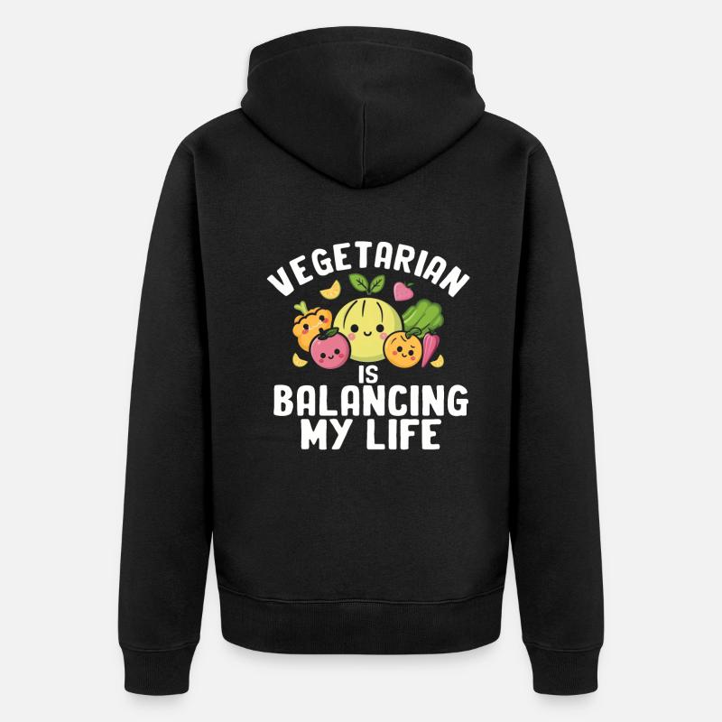 Végétarien Équilibrer ma vie - Veste à capuche bio Premium Unisexe - noir