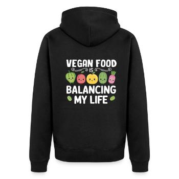 Vegan Food Is Balancing My Life - Unisex Premium Organic Zip Hoodie - black - Back - Nico (187cm)