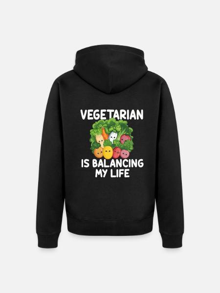 Végétarien Équilibrer ma vie - Veste à capuche bio Premium Unisexe - noir
