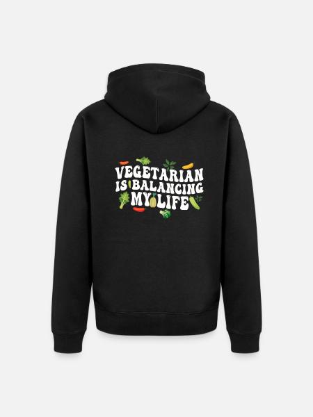 Vegetarian Balancing My Life - Unisex Premium Organic Zip Hoodie - black