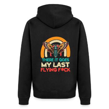 There It Goes My Last Flying F - Unisex Premium Organic Zip Hoodie - black - Back - Nico (187cm)