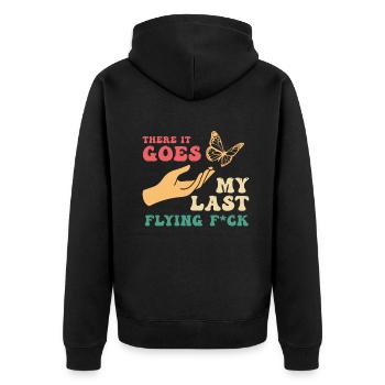There It Goes My Last Flying F - Unisex Premium Organic Zip Hoodie - black - Back - Nico (187cm)