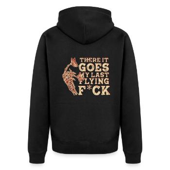 There It Goes My Last Flying F - Unisex Premium Organic Zip Hoodie - black - Back - Nico (187cm)