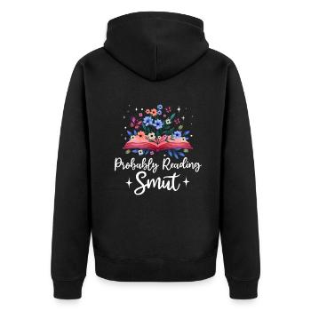 Wahrscheinlich lesen Schmutz Liebesromane Schmutz - Unisex Premium Bio Zip Hoodie - Schwarz - Hinten - Nico (187cm)