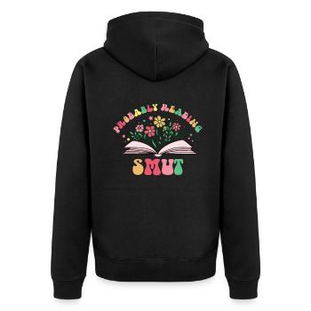 Wahrscheinlich lesen Schmutz Liebesromane Schmutz - Unisex Premium Bio Zip Hoodie - Schwarz - Hinten - Nico (187cm)