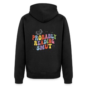 Wahrscheinlich lesen Schmutz Liebesromane Schmutz - Unisex Premium Bio Zip Hoodie - Schwarz - Hinten - Nico (187cm)