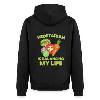 Végétarien Équilibrer ma vie - Veste à capuche bio Premium Unisexe - noir - Dos - Nico (187cm)
