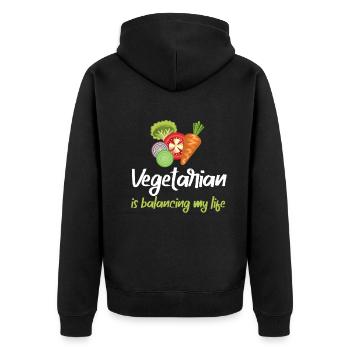 Végétarien Équilibrer ma vie - Veste à capuche bio Premium Unisexe - noir - Dos - Nico (187cm)