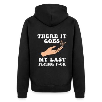 There It Goes My Last Flying F - Unisex Premium Organic Zip Hoodie - black - Back - Nico (187cm)