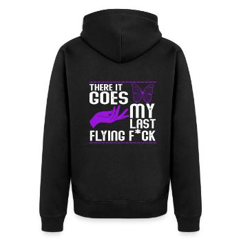 There It Goes My Last Flying F - Unisex Premium Organic Zip Hoodie - black - Back - Nico (187cm)