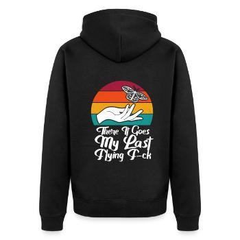 There It Goes My Last Flying F - Unisex Premium Organic Zip Hoodie - black - Back - Nico (187cm)