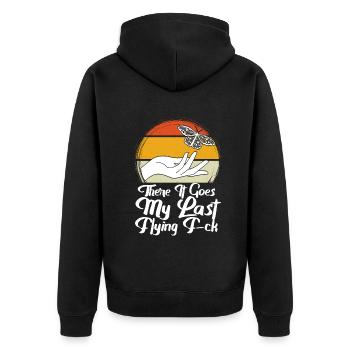 There It Goes My Last Flying F - Unisex Premium Organic Zip Hoodie - black - Back - Nico (187cm)