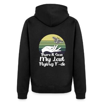 There It Goes My Last Flying F - Unisex Premium Organic Zip Hoodie - black - Back - Nico (187cm)