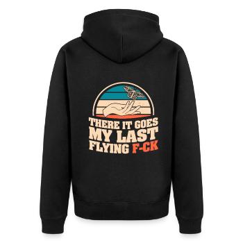 There It Goes My Last Flying F - Unisex Premium Organic Zip Hoodie - black - Back - Nico (187cm)