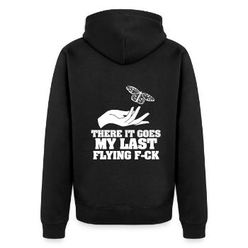 There It Goes My Last Flying F - Unisex Premium Organic Zip Hoodie - black - Back - Nico (187cm)
