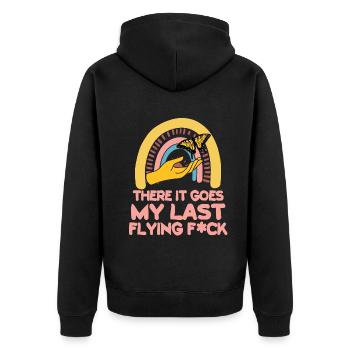 There It Goes My Last Flying F - Unisex Premium Organic Zip Hoodie - black - Back - Nico (187cm)