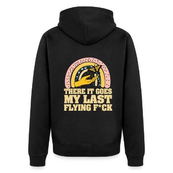 There It Goes My Last Flying F - Unisex Premium Organic Zip Hoodie - black - Back - Nico (187cm)