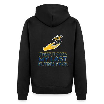 There It Goes My Last Flying F - Unisex Premium Organic Zip Hoodie - black - Back - Nico (187cm)