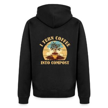 Je transforme le café en compost Blue Planet - Veste à capuche bio Premium Unisexe - noir - Dos - Nico (187cm)