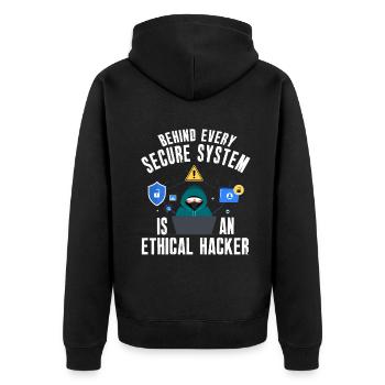 Expertise en cybersécurité des hackers éthiques - Veste à capuche bio Premium Unisexe - noir - Dos - Nico (187cm)
