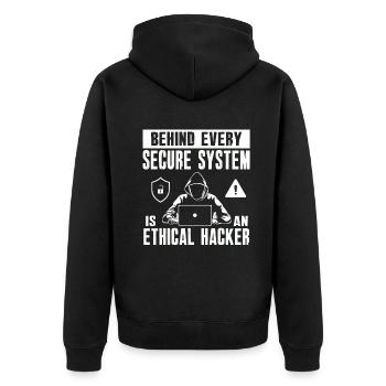 Expertise en cybersécurité des hackers éthiques - Veste à capuche bio Premium Unisexe - noir - Dos - Nico (187cm)