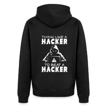 Expertise en cybersécurité des hackers éthiques - Veste à capuche bio Premium Unisexe - noir - Dos - Nico (187cm)