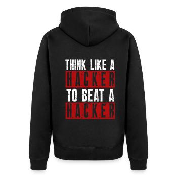 Expertise en cybersécurité des hackers éthiques - Veste à capuche bio Premium Unisexe - noir - Dos - Nico (187cm)