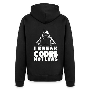 Ethische Hacker-Cybersicherheitsexpertise - Unisex Premium Bio Zip Hoodie - Schwarz - Hinten - Nico (187cm)