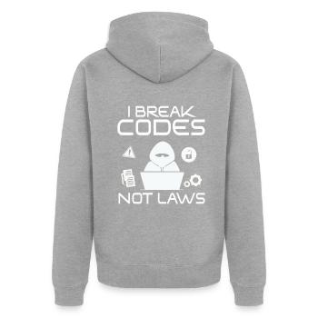 Ethische Hacker-Cybersicherheitsexpertise - Unisex Premium Bio Zip Hoodie - Grau meliert - Hinten - Nico (187cm)
