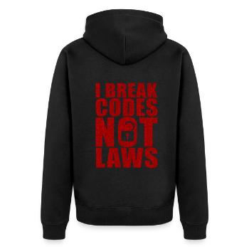 Ethische Hacker-Cybersicherheitsexpertise - Unisex Premium Bio Zip Hoodie - Schwarz - Hinten - Nico (187cm)