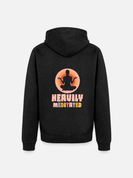 Heavily Meditated - Unisex Premium Organic Zip Hoodie - black