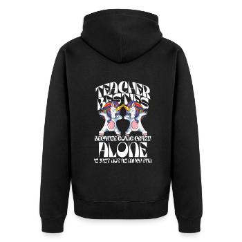 Teacher Besties Because Going Crazy - Unisex Premium Organic Zip Hoodie - black - Back - Nico (187cm)