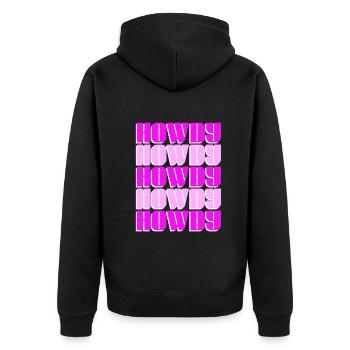 Western Country Texas Cowboyhut - Unisex Premium Bio Zip Hoodie - Schwarz - Hinten - Nico (187cm)