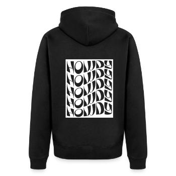 Western Country Texas Cowboyhut - Unisex Premium Bio Zip Hoodie - Schwarz - Hinten - Nico (187cm)