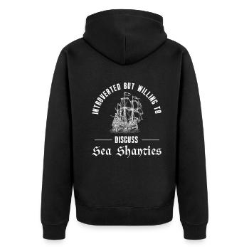 Sailor Meme Pirate Ship Ocean Sailing - Unisex Premium Organic Zip Hoodie - black - Back - Nico (187cm)