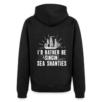 Sailor Meme Pirate Ship Ocean Sailing - Unisex Premium Organic Zip Hoodie - black - Back - Nico (187cm)