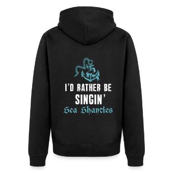 Seemann Meme Piratenschiff Ozean Segeln - Unisex Premium Bio Zip Hoodie - Schwarz - Hinten - Nico (187cm)