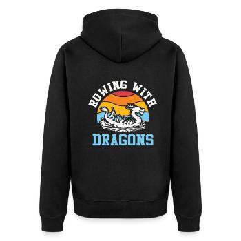 Ramer avec Dragons Dragons Dragonboat - Veste à capuche bio Premium Unisexe - noir - Dos - Nico (187cm)