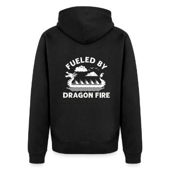 Fueled By Dragon Fire Dragon Boat - Unisex Premium Organic Zip Hoodie - black - Back - Nico (187cm)