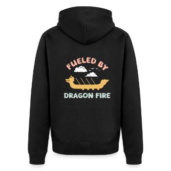 Fueled By Dragon Fire Dragon Boat - Unisex Premium Organic Zip Hoodie - black - Back - Nico (187cm)