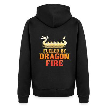 Fueled By Dragon Fire Dragon Boat - Unisex Premium Organic Zip Hoodie - black - Back - Nico (187cm)