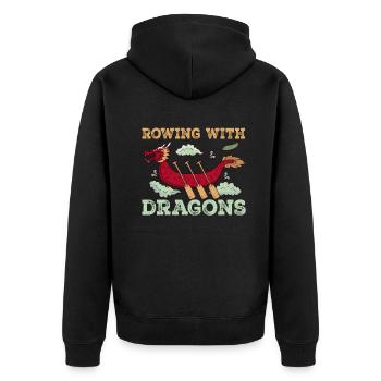 Ramer avec Dragons Dragons Dragonboat - Veste à capuche bio Premium Unisexe - noir - Dos - Nico (187cm)