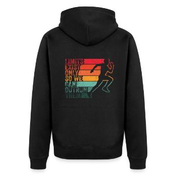Limits Exist Only So We Can Outrun Them - Unisex Premium Organic Zip Hoodie - black - Back - Nico (187cm)