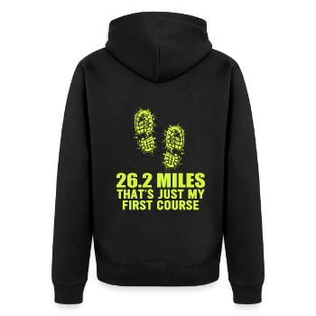 26.2 Miles? That's Just My First Course - Unisex Premium Organic Zip Hoodie - black - Back - Nico (187cm)