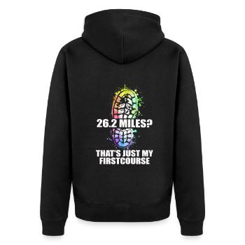 26.2 Miles? That's Just My First Course - Unisex Premium Organic Zip Hoodie - black - Back - Nico (187cm)