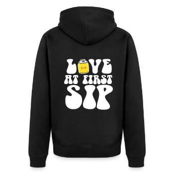 Amour au premier verre d’amateur de kombucha - Veste à capuche bio Premium Unisexe - noir - Dos - Nico (187cm)