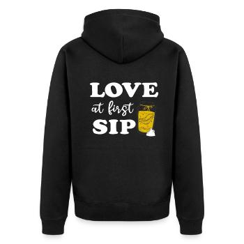Amour au premier verre d’amateur de kombucha - Veste à capuche bio Premium Unisexe - noir - Dos - Nico (187cm)