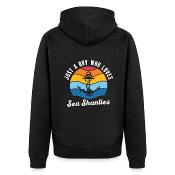 Sailor Meme Pirate Ship Ocean Sailing - Unisex Premium Organic Zip Hoodie - black - Back - Nico (187cm)