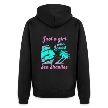 Sailor Meme Pirate Ship Ocean Sailing - Unisex Premium Organic Zip Hoodie - black - Back - Nico (187cm)