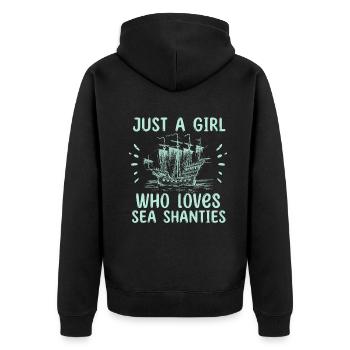 Sailor Meme Pirate Ship Ocean Sailing - Unisex Premium Organic Zip Hoodie - black - Back - Nico (187cm)